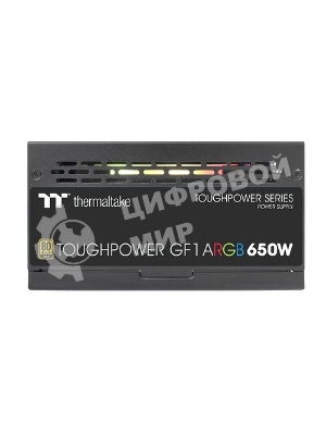 Блок питания Thermaltake Toughpower GF1 ARGb RTL (PS-TPD-0650F3FAGE-1), 650Вт, 80 PLUS Gold, 140мм, модульный, черный