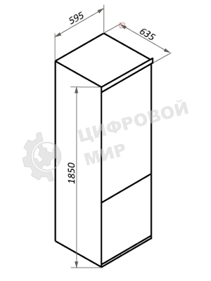 Холодильник Maunfeld MFF185NFW белый глянц. двухкамерный 211/104л морозилка снизу, No Frost