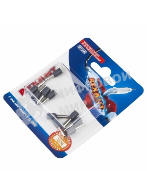 Наконечник штыревой втулочный Rexant изолированный, F-9 мм, 4 мм², НШВи 4.0-9/Е 4,0-9/Е4009, серый, в упак. 10 шт.