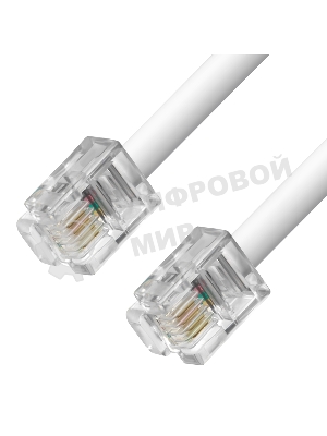 Телефонный шнур Greenconnect удлинитель для аппарата 3.0m GCR-TP6P4C-3.0m, 6P4C (джек 6p4c - jack 6p4c) белый Greenconnect Телефонный шнур удлинитель для аппарата 3.0m GCR-TP6P4C-3.0m, 6P4C (джек 6p4c - jack 6p4c) белый