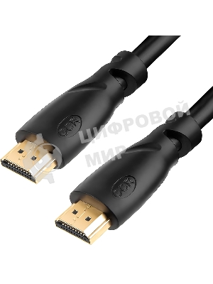 Кабель GCR Premium 1.8m HDMI 2.0, HDR, Ultra HD 4K60 Hz/5K30Hz, 3D, Ethernet 18.0 Гбит/с, OD8.0 мм, 28/26 AWG, черный
