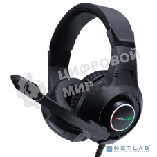 Гарнитура QUMO Halo чёрный, проводная, 3.5 мм, подсветка