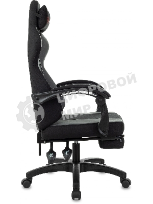 Кресло Zombie Weaver черный/серый, ткань, подголовник, подставка для ног