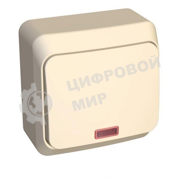 Выключатель 1-кл. ОП Этюд 10А IP20 с индик. крем. SchE BA10-005K