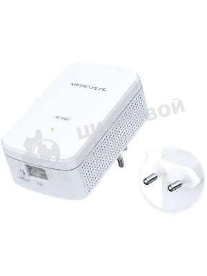 Комплект гигабитных адаптеров Mercusys AV1000 Gigabit Powerline Kit, HomePlug AV2 standard, 1 Gigabit port, 300m over electrical circuits, plug and play.