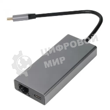 Адаптер VCOM CU459 Type-Cm --> RJ-45+2USB3.0(f) + PD100 Вт Alum Shell