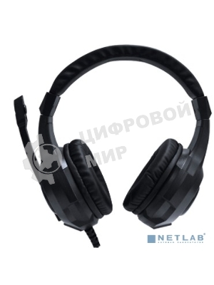 Гарнитура QUMO Halo чёрный, проводная, 3.5 мм, подсветка