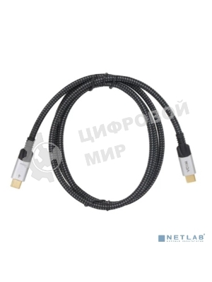 Кабель VCOM USB4 TypeC(M)--TypeC(M), 5K 60Hz, 8K 30Hz 40Gbps, PD 240W, 2м CU560-2M