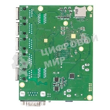 Плата маршрутизатора RB450Gx4 без корпуса RouterBOARD 450Gx4 with four core 716MHz Atheros CPU, 1 Gb RAM, 5 Gigabit LAN ports, PoE OUT on port #5, RouterOS L5