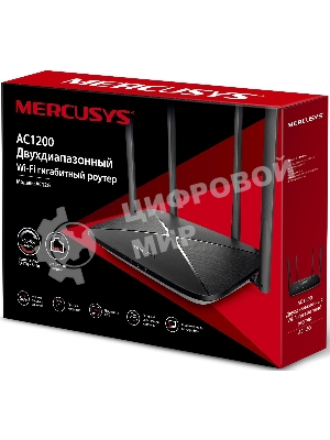 Роутер беспроводной Mercusys AC12G AC1300 10/100/1000BASE-TX черный