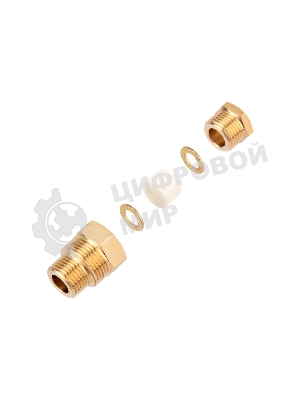 Сальник Rexant с двойной резьбой 1/2 и 3/4 для ввода кабеля в трубу, никелированная латунь