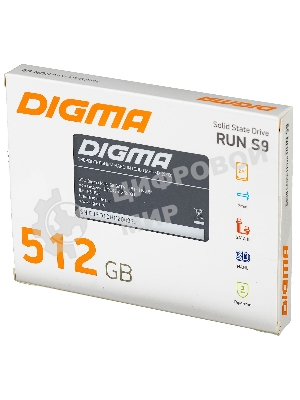Накопитель SSD Digma Run S9, 512Gb, SATA III, 2.5