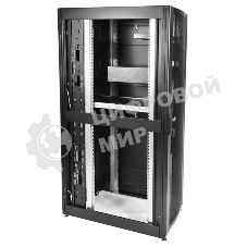 Шкаф серверный ПРОФ напольный 42U (600x1200) дверь перфор., задние двойные перфор., черный, в сборе (ШТК-СП-42.6.12-48АА-9005) (1 коробка)