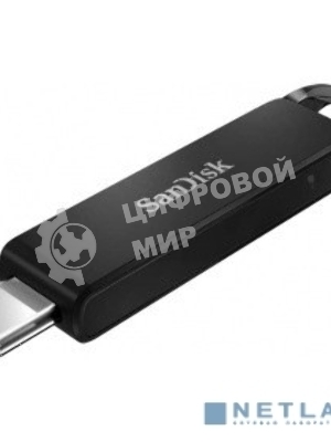Флешка USB SanDisk CZ460 Ultra (SDCZ460-064G-G46), 64Gb, USB Type-C, R/W 150/30, черный