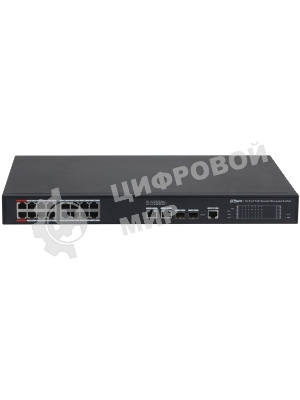 Коммутатор 20-портовый гигабитный управляемый с PoE Dahua DH-S4220-16GT-240, уровень L2, 16xRJ45 1Gb PoE, 2xRJ45 1Gb, 2xSFP 1Gb, суммарно до 240Вт, коммутация 56 Гбит/с, MAC-таблица 8к, металл