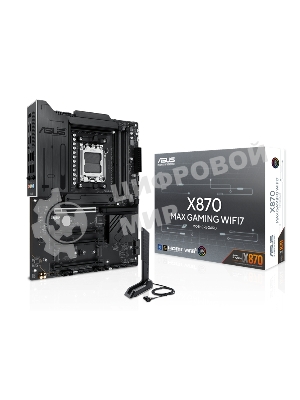Материнская плата ASUS X870 MAX GAMING WIFI7, AM5, AMD X870, 4xDDR5, 4xSATA, 3xM.2, 1xPCIe 5.0 x16, 2xPCIe 4.0 x16, 1xPCIe x1, 1xHDMI, 2xUSB-C 40Gbps (USB4), 1xUSB-A 10Gbps, 3xUSB-A 5Gbps, 4xUSB-A 2.0, 1x2.5Gb LAN, Wi-Fi 7, Bluetooth 5.4, 3x3.5 мм, 7.1, ATX