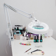 Лупа на струбцине Rexant, круглая, 8D, с подсветкой, белая