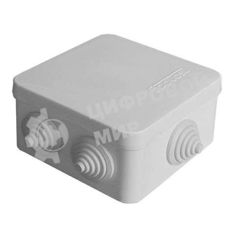 Коробка распределительная ОП 84х84х45 7 выходов 3 гермоввода IP54 крышка защелкивающаяся сер. Epplast 120072