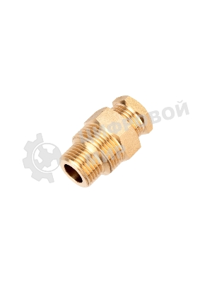 Сальник Rexant с двойной резьбой 1/2 и 3/4 для ввода кабеля в трубу, никелированная латунь