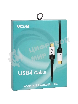 Кабель USB4 TCM--TCM, 5K@60Hz, 40Gbps, PD 240W, 5A, VCOM, 1.2м