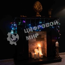 Гирлянда Neon-night Айсикл (бахрома) светодиодный, 1,8 х 0,5 м, прозрачный провод, 230 В, диоды RGB