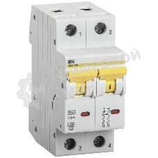 Выключатель автоматический двухполюсный ВА47-60M 2Р 16А 6кА С MVA31-2-016-C IEK