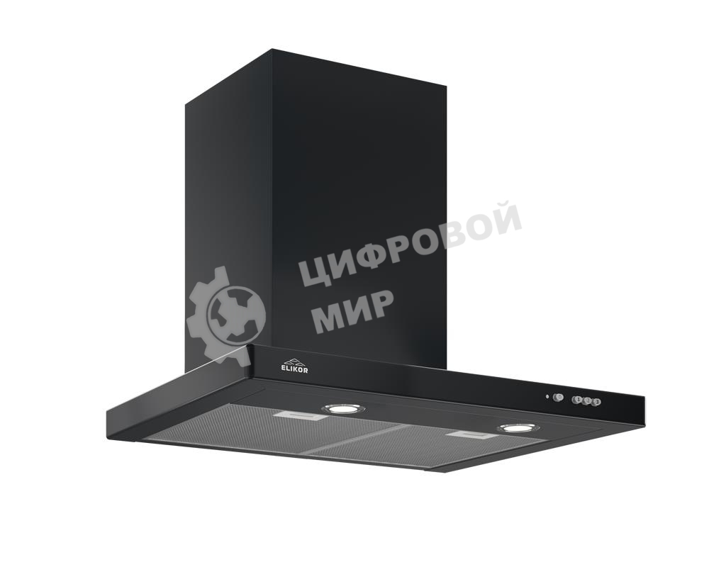Вытяжка каминная Elikor Квадра 60П-430-К3Д черный, 59 см, 430 куб. м/ч, 56 дБ