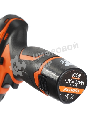 Дрель-шуруповерт Patriot BR 115Li, 12 В, 2 Ач, 25 Нм, щеточный