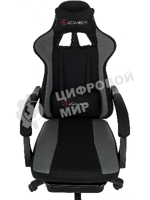 Кресло Zombie Weaver черный/серый, ткань, подголовник, подставка для ног