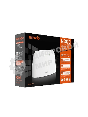 Роутер Tenda 4G03 4G LTE wiFi, 300 Мбит/с, поддержка TR069, слот для SIM-карт