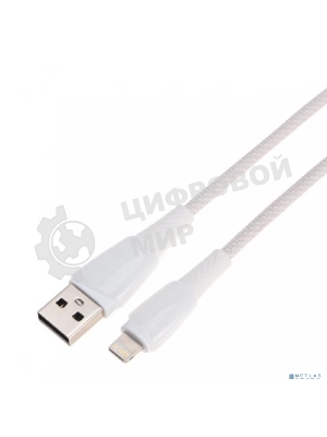 Кабель Rexant USB-A - Lightning для Apple, 2,4А, 1м, в белой нейлоновой оплетке
