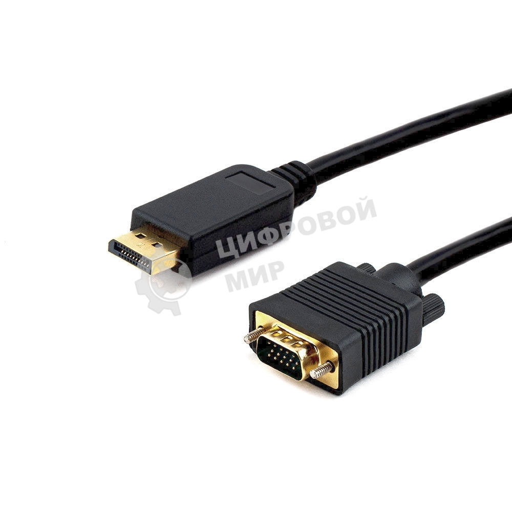 Кабель DisplayPort->VGA Cablexpert CCP-DPM-VGAM-6, 1,8м, 20M/15M, черный, экран, пакет
