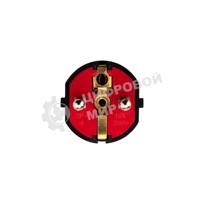 Вилка Евро Rexant прямая с з/к 16А усиленная черная