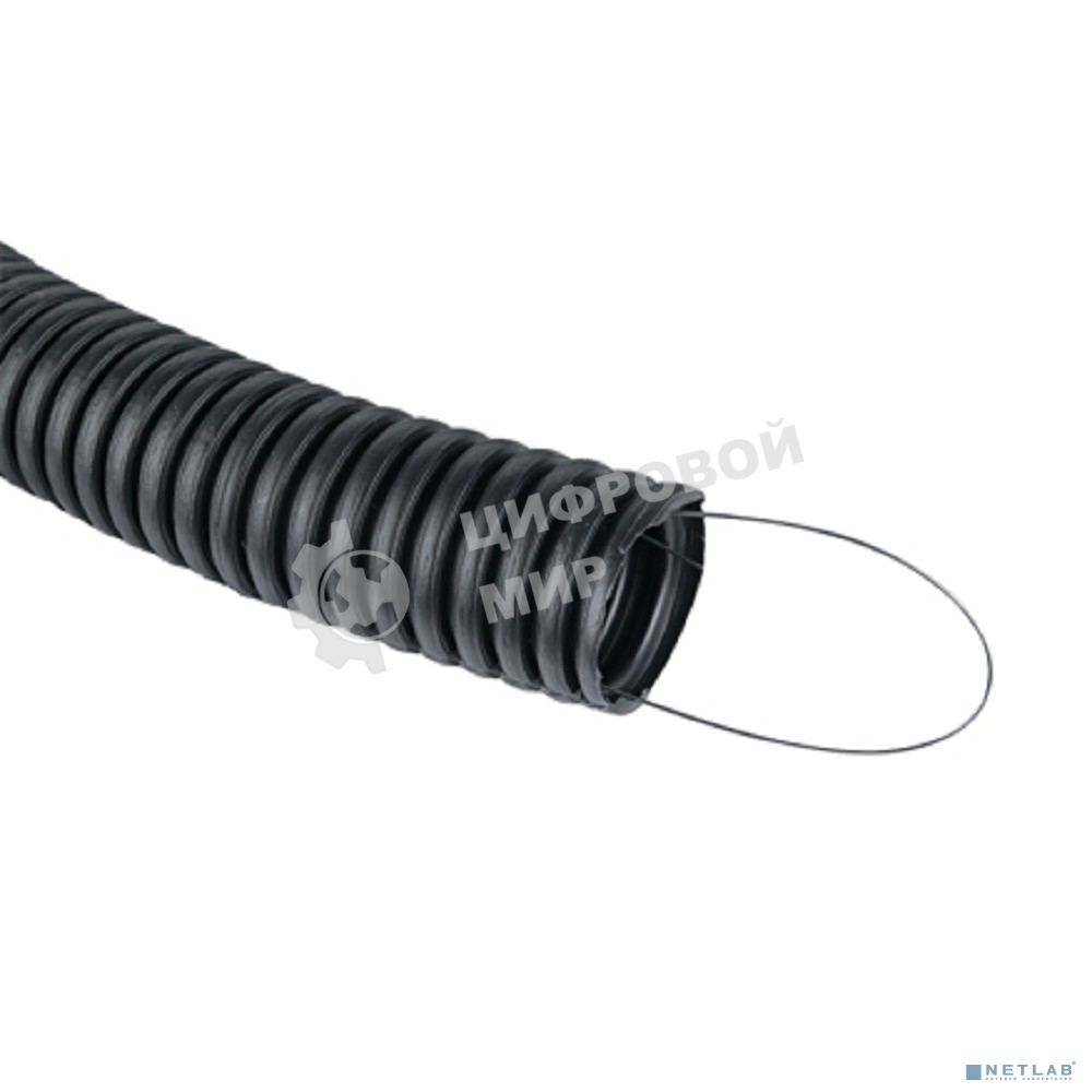 Труба гофрированная ПНД EKF tpnd-32n Plast с зондом d 32 мм черная EKF PROxima бухта 50 м