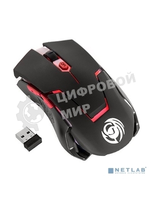 Мышь беспроводная Dialog Gan-Kata MRGK-12U черный, 1600 dpi, радиоканал, USB, кнопки - 6