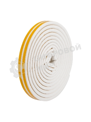 Уплотнитель самоклеящийся, белый, D-профиль 9х7,5мм, для зазоров 3-5мм, упаковка по 6м PROconnect