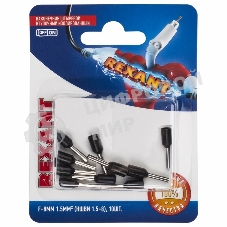 Наконечник штыревой втулочный Rexant изолированный, F-8 мм, 1.5 мм², НШВи 1.5-8/Е 1,5-8/E1508, черный, в упак. 10 шт.