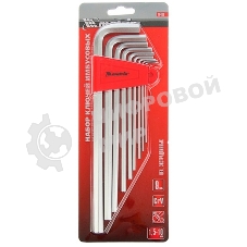 Набор ключей Matrix имбусовых HEX, 1,5–10 мм, CrV, 9 шт., удлиненные, с шаром