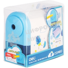 Точилка для карандашей механическая Deli E0641S, 1 отверстие, пластик, ассорти