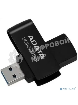 Флешка USB ADATA UC310 (UC310-128G-RBK), 128Gb, USB 3.2 Gen 1, R/W 100/30, черный
