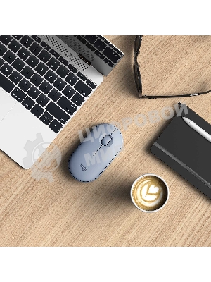Мышь беспроводная Logitech Pebble M350 серый, 1000 dpi, радиоканал, Bluetooth, USB, кнопки - 3