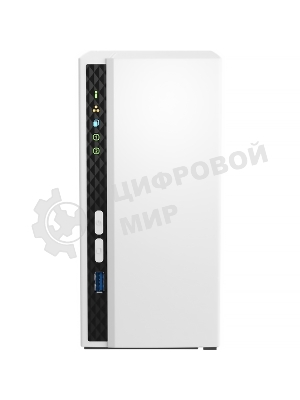 Сетевое хранилище SMB QNAP TS-233 NAS 2 HDD trays. ARM 4-core Cortex-A55 2.0GHz, ram 2 Gb (max), 1x1GbE, 2xUSB 2.0 port,1xUSB 3.2 Gen 1