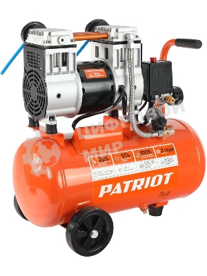 Компрессор поршневой безмасляный Patriot WO 24-220, 200 л/мин, 8 бар, 1250 Вт, 24 л, быстросъемный 1/4