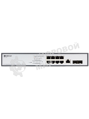 Коммутатор Managed L2 Switch 8x1000Base-T PoE, 2x1000Base-X SFP, PoE Budget 135W, RJ45 Console, 19