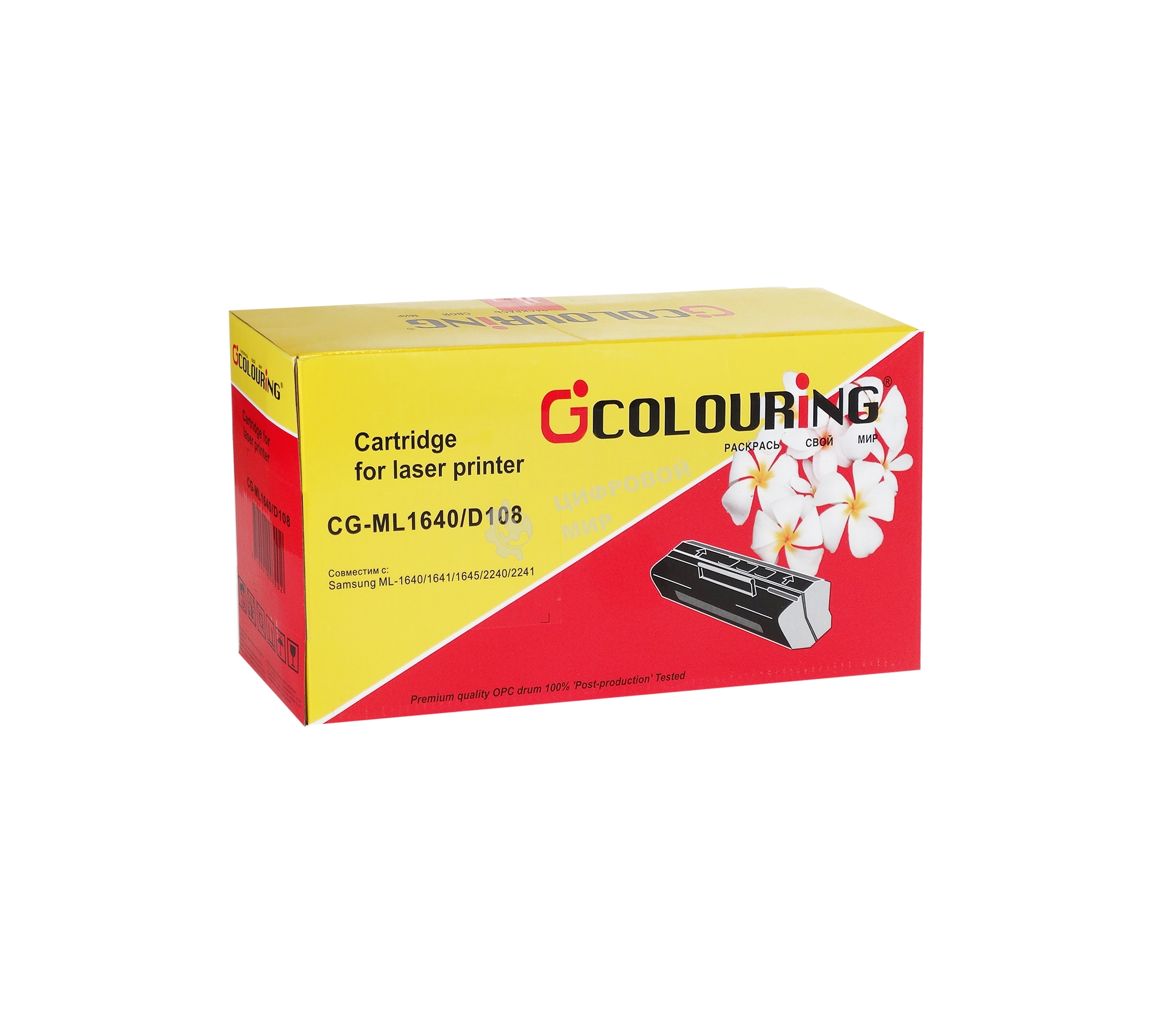 Картридж лазерный Colouring CG-MLT-D108S черный с чипом (1500 стр.) для принтеров Samsung ML-1640/1641/1645/2240/2241