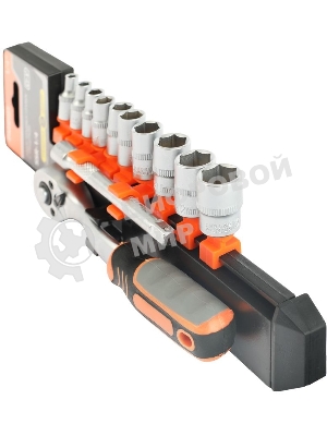 Набор торцовых головок PATRIOT SSR-1/4, CrV сталь, трещотка, удлинитель, 12 предм.Тороцовые головки 10 шт: 4,5,6,7,8,9,10,11,12,13 мм удлинитель 100мм 1шт трещотка 72 зуба 1 шт