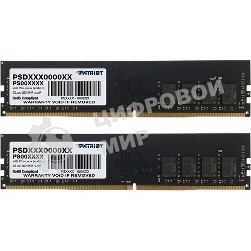Оперативная память Patriot Signature, DDR4, 16GB (2x8 GB), 3200 MHz, CL22, DIMM
