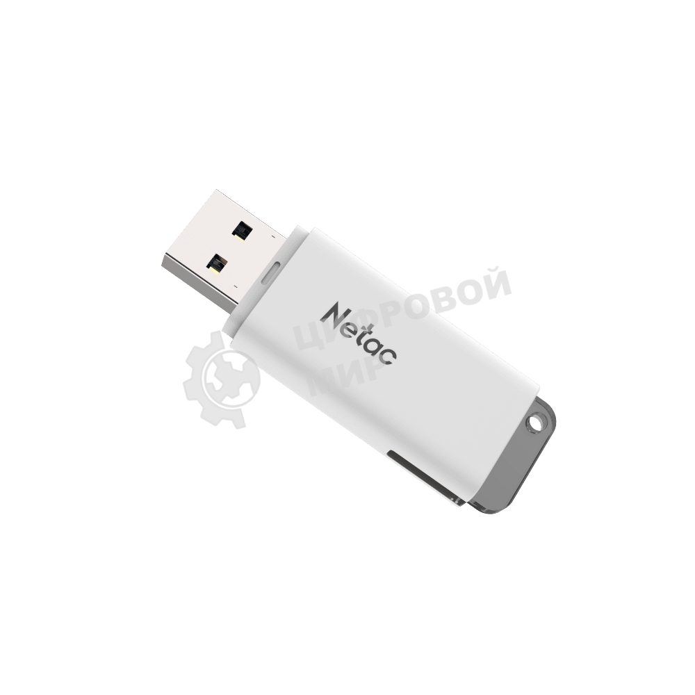 Флешка USB Netac U185 (NT03U185N-032G-20WH), 32Gb, USB 2.0, R/W 25/10, белый/серый