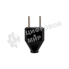 Вилка Rexant прямая без з/к 6А плоская черная