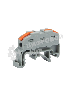 Клемма Rexant СМК 222-421D проходная 1-полюсная, с креплением на DIN-рейку (0,08-4 мм²), серая (5 шт./уп.)